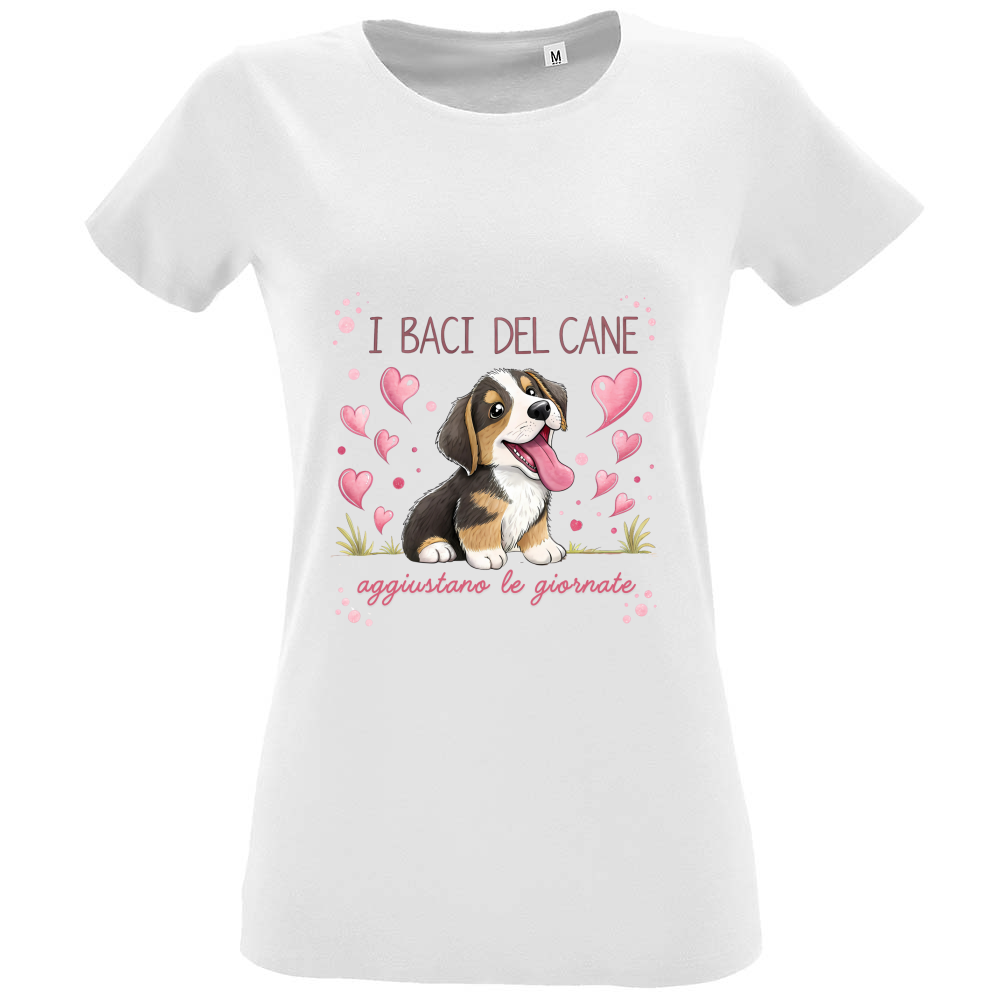T-Shirt donna cotone colore bianco per le giornate storte - Made in Italy