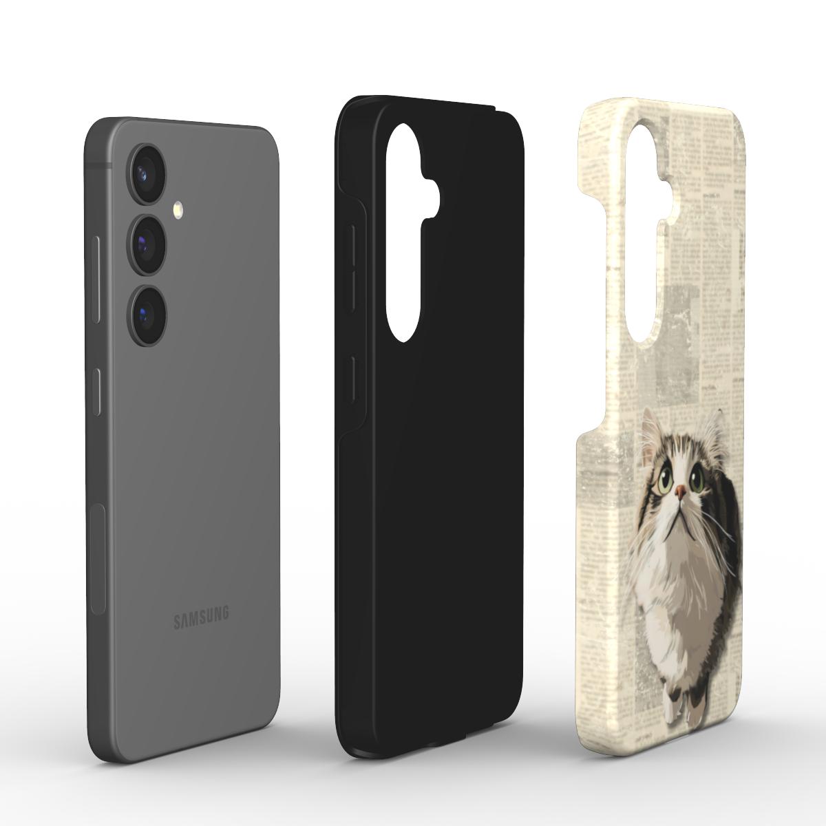 Custodia cellulare con gatto in stile anime  per Iphone, Samsumg, Huawei, Xiaomi, Google Pixel, Oneplus