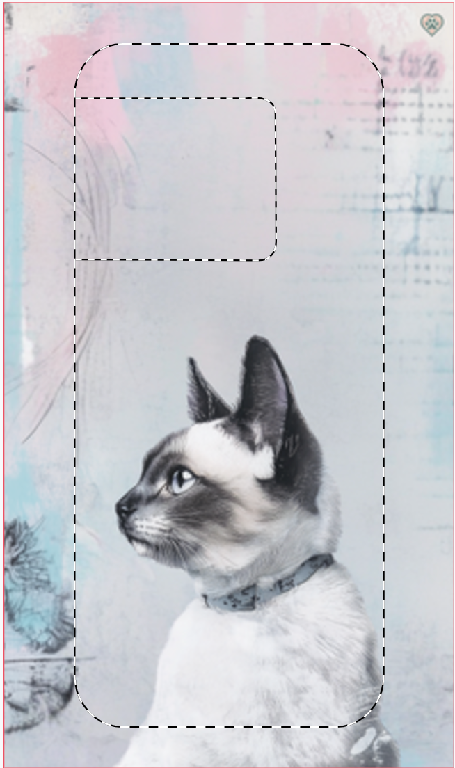 Custodia cellulare con gatto siamese in stile vintage  per Iphone, Samsung, Huawei, Xiaomi, Google Pixel, Oneplus