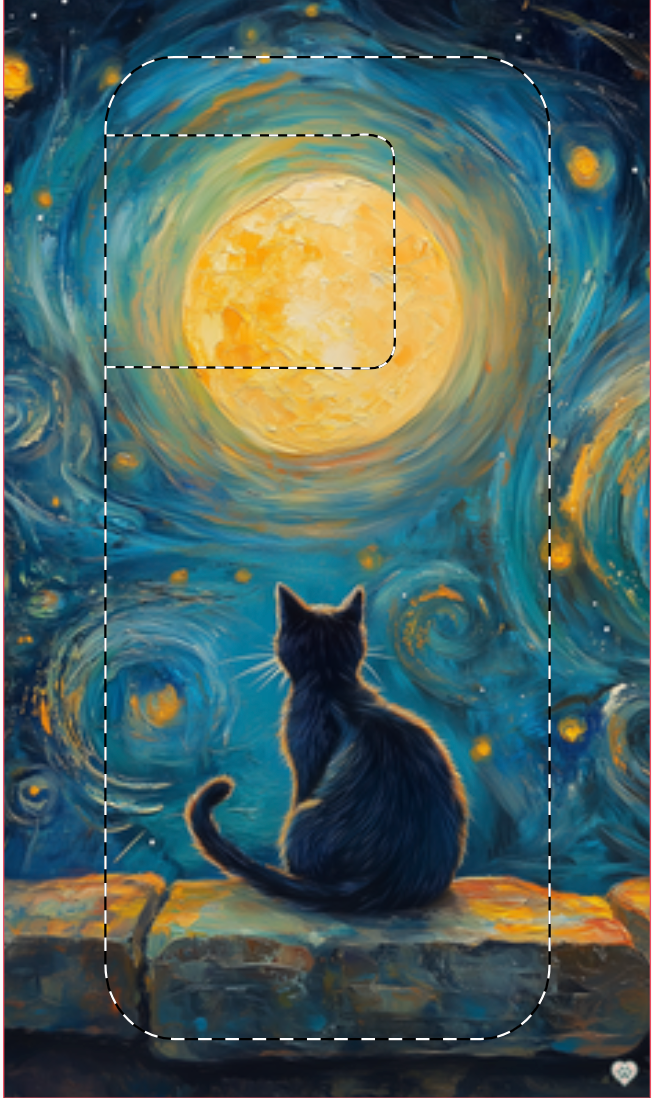 Custodia celluare per Iphone, Samsung, Huawei, Xiaomi, Google Pixel, Oneplus "Gatto in notte stellata"