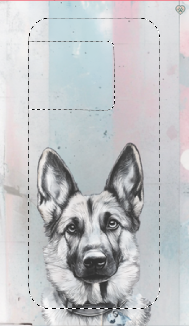 Custodia cellulare con pastore tedesco in stile vintage per  Iphone, Samsung, Huawei, Xiaomi, Google pixel, Oneplus