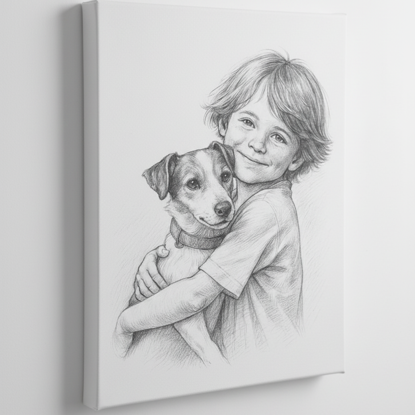 Pannello in Tela Personalizzato 30x45 cm – Ritratto a Matita da Foto – Made in Italy