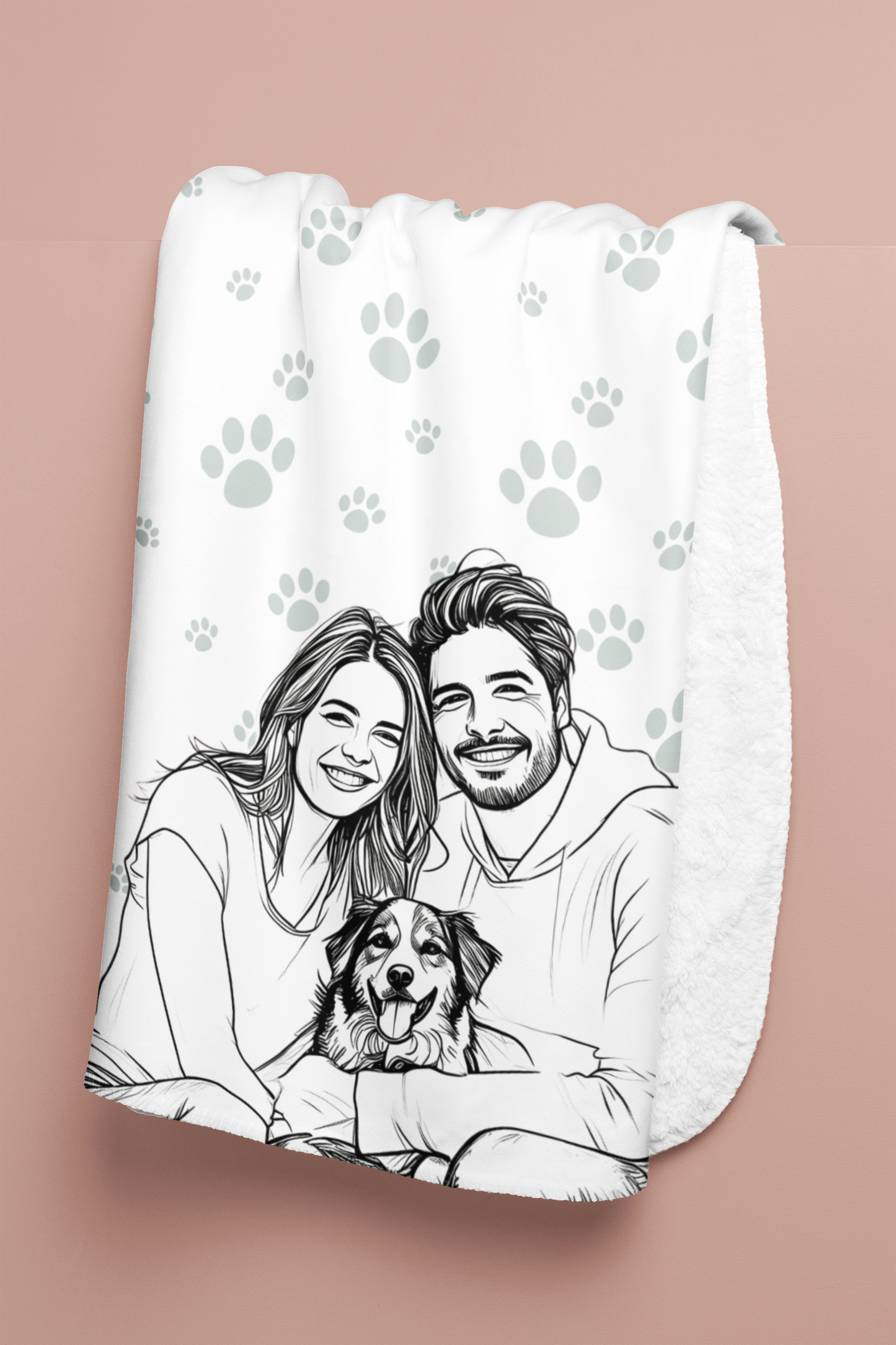 "Personalized" Fleece Blanket - with drawing style graphics