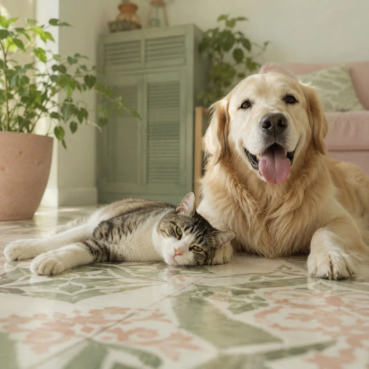 Piastrelle fresche e lingua di fuori: come gatto e cane combattono il caldo