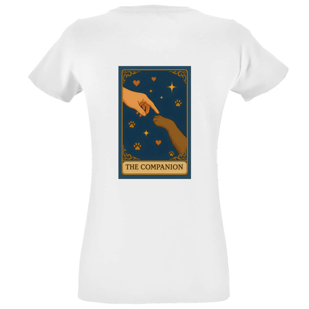 T-Shirt donna cotone 100% colore bianco - Moda etica contro l'abbandono degli animali  in stile vintage -   Made In Italy