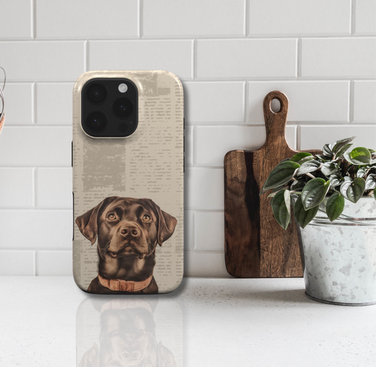 Custodia cellulare con Labrador Retriever in stile vintage   per Iphone, Samsung, Huawei, Xiaomi, Google plus, Oneplus