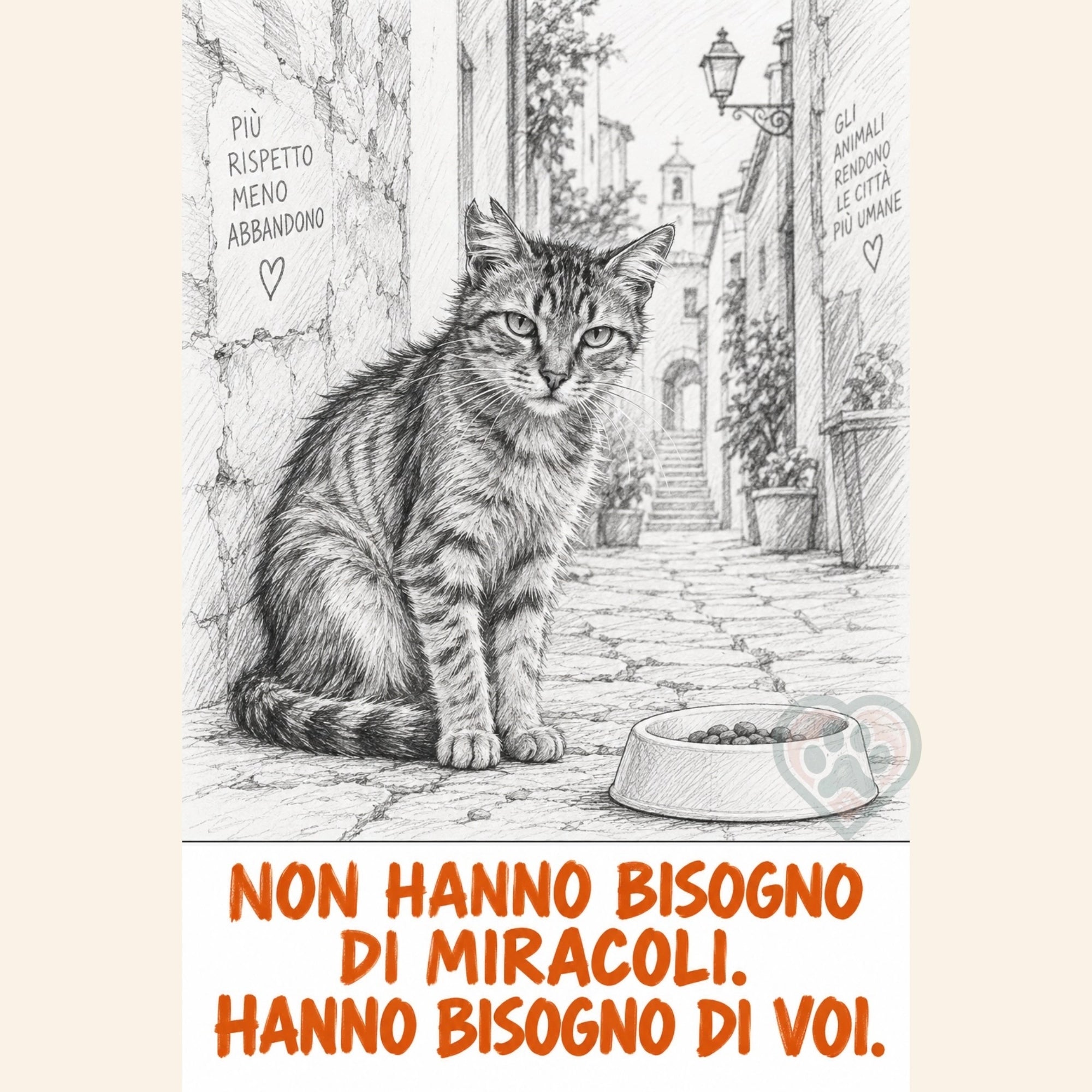 Poster Animali Randagi | Messaggio sul Rispetto degli Animali - Download immediato